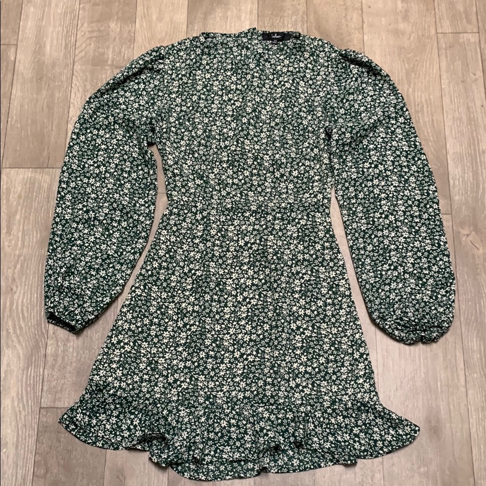 Womens Lulus Floral Open Back Ruffled Long Sleeve Prairie Cottagecore‎ Dress - Picture 3 of 10